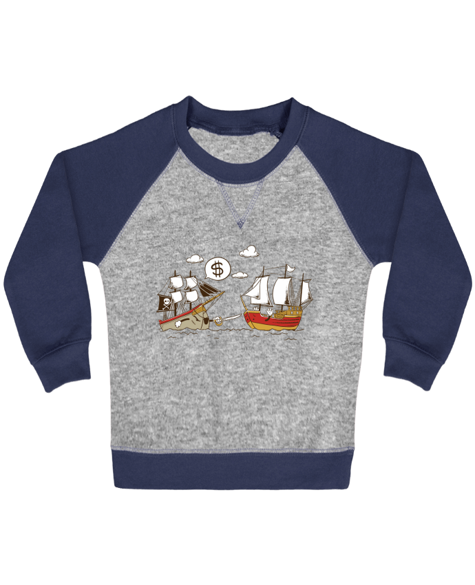 Sweat bébé manches contrastée Pirate par flyingmouse365