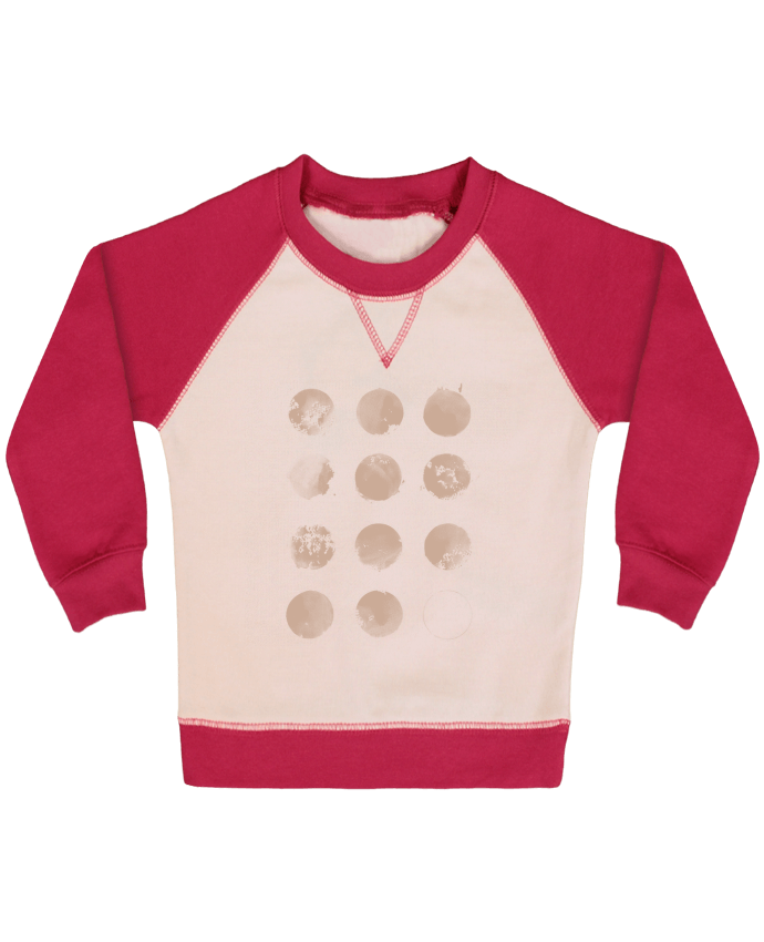 Sweatshirt Baby crew-neck sleeves contrast raglan Douze lunes by Florent Bodart