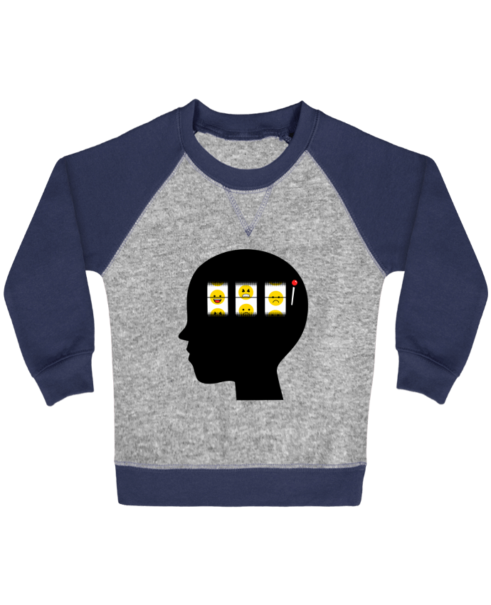 Sweat bébé manches contrastée Mood of the day par flyingmouse365