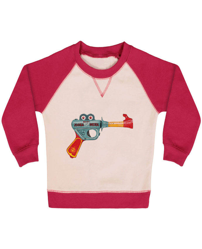 Sweatshirt Baby crew-neck sleeves contrast raglan Gun Toy by Florent Bodart