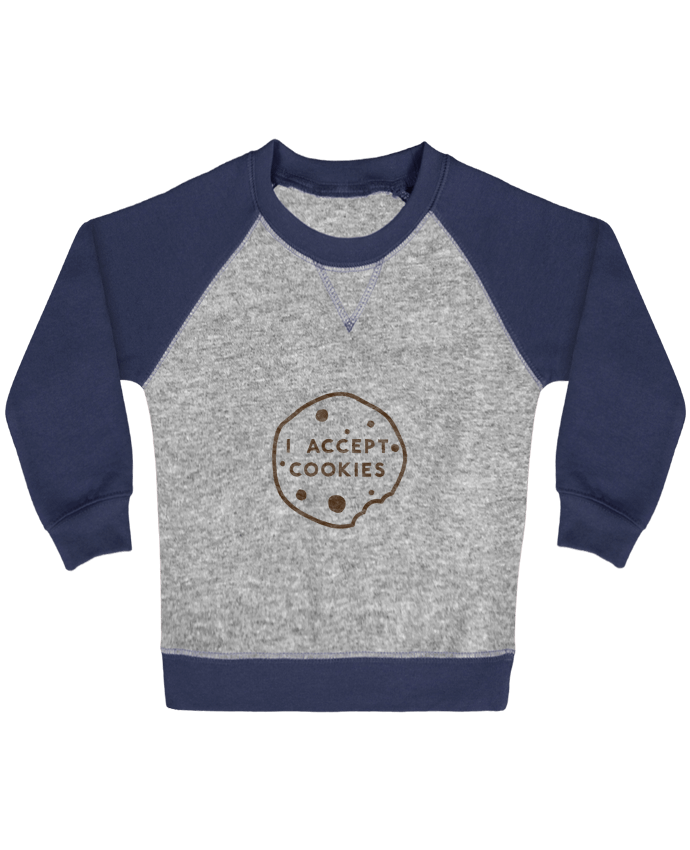 Sweat bébé manches contrastée I accept cookies par Florent Bodart