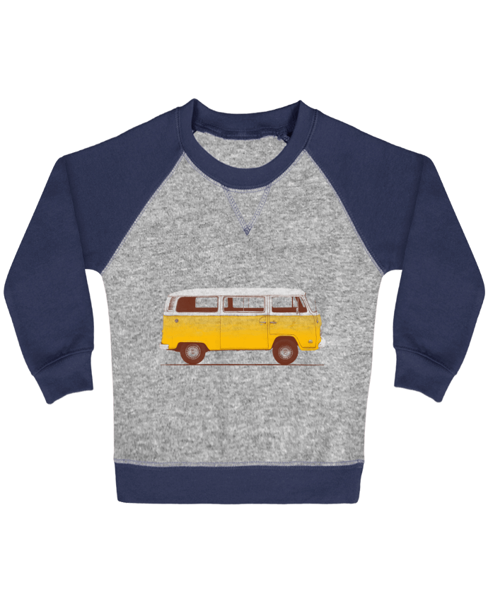 Sweat bébé manches contrastée Yellow Van par Florent Bodart