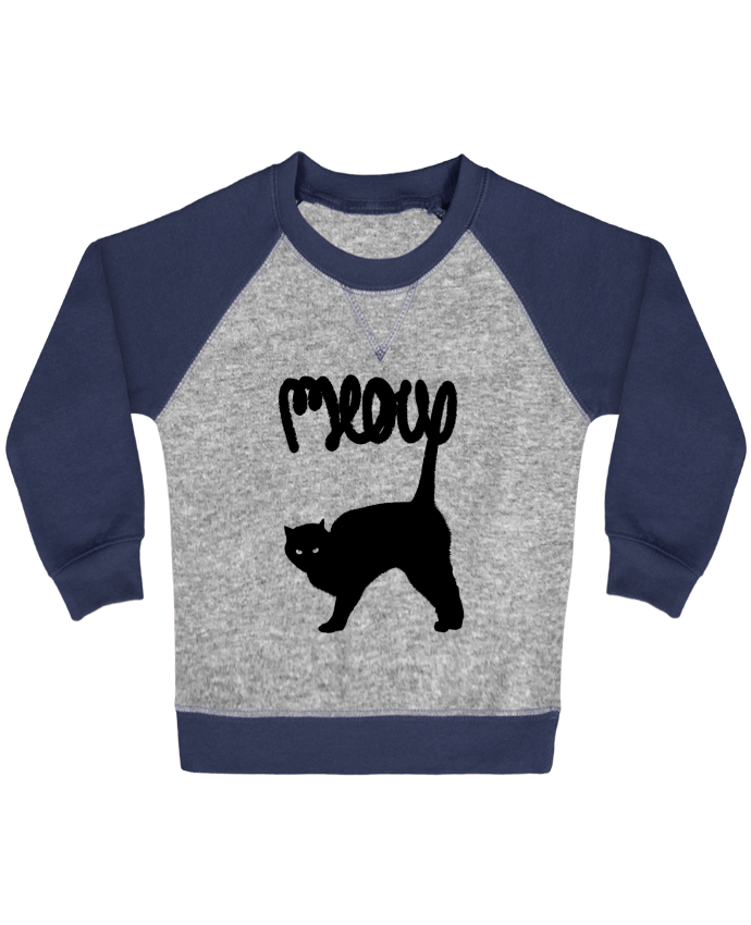Sweat bébé manches contrastée Meow par Florent Bodart