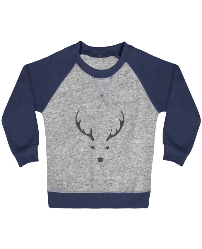 Sweat bébé manches contrastée WHITE DEER par Morozinka