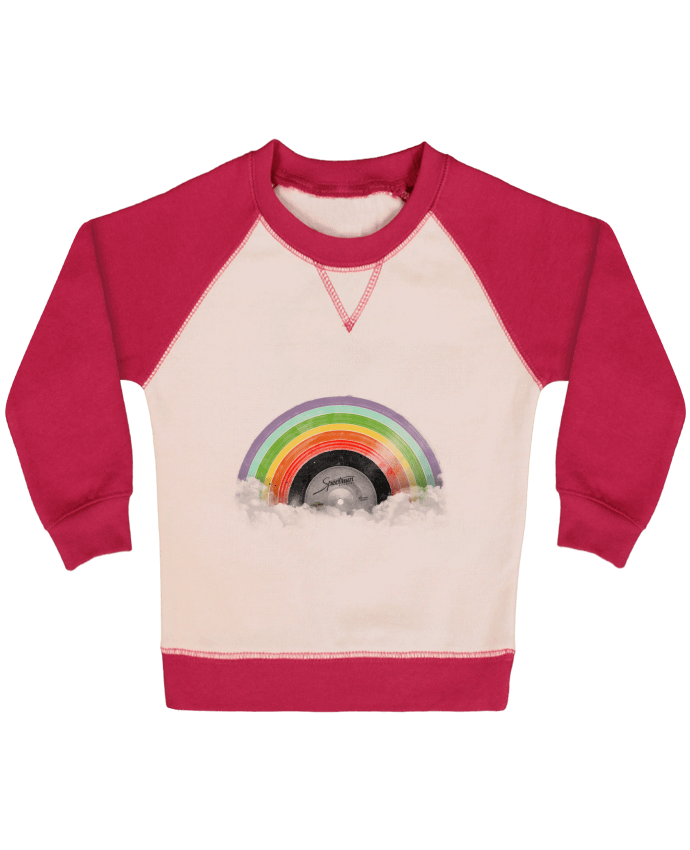 Sweatshirt Baby crew-neck sleeves contrast raglan Rainbow Classics by Florent Bodart