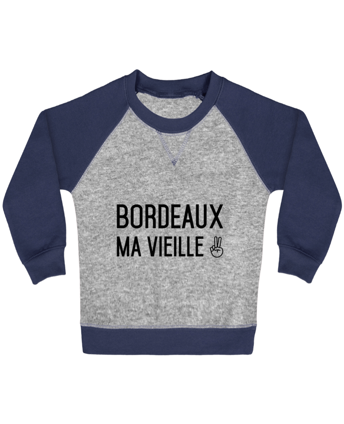 Sweat bébé manches contrastée Bordeaux ma vieille par tunetoo
