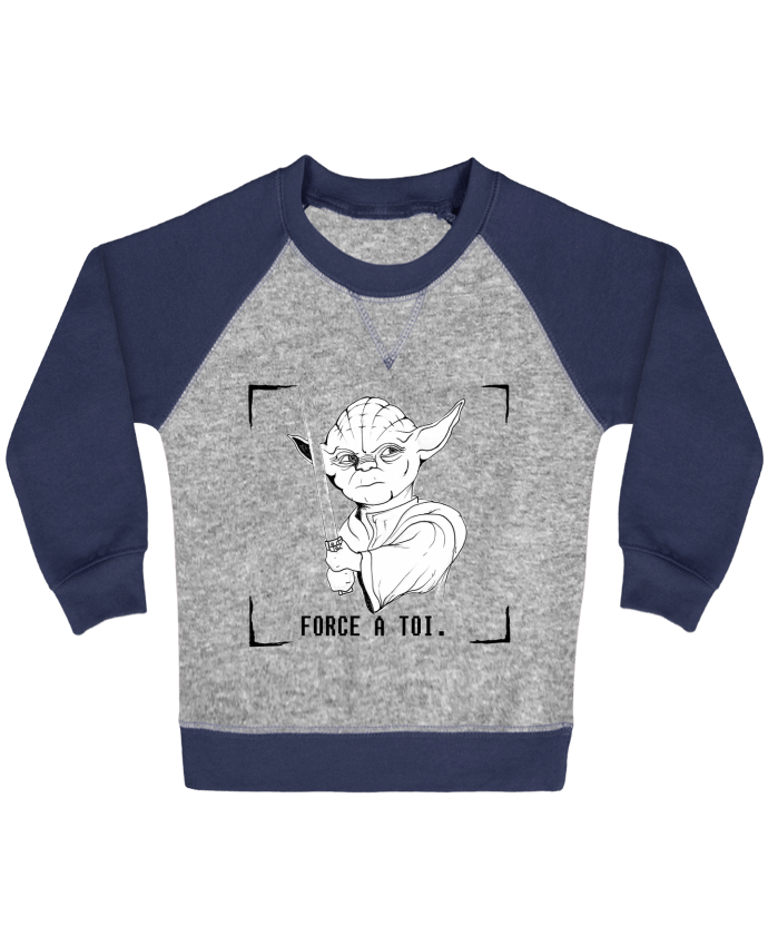 Sweat bébé manches contrastée Maître Yoda par Paulo Makesart