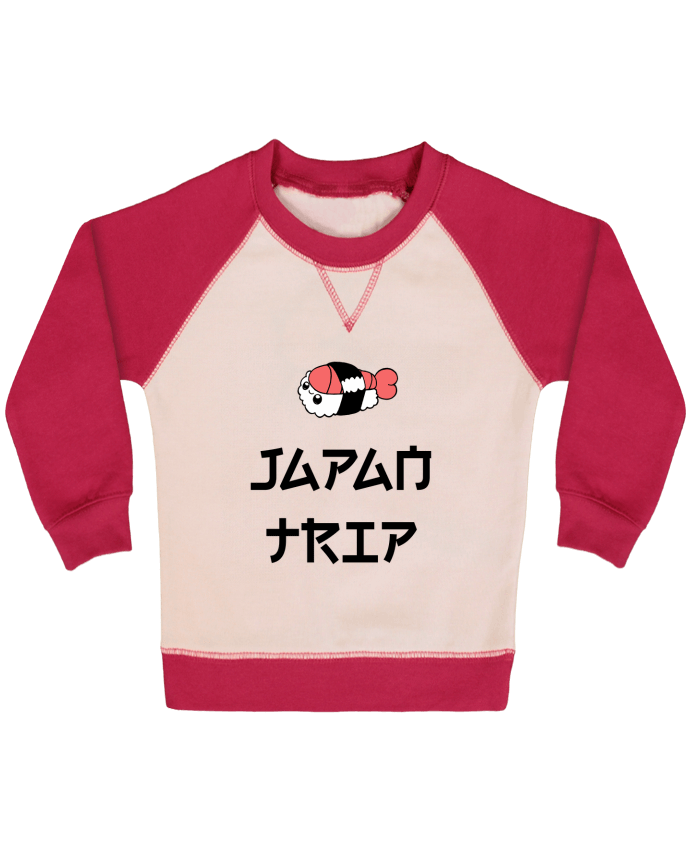 Sweatshirt Baby crew-neck sleeves contrast raglan Japan Trip by tunetoo