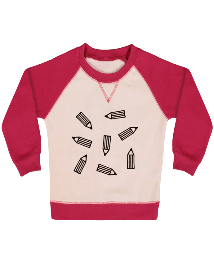 Sweatshirt Baby crew-neck sleeves contrast raglan Crayons by SuzonCreations