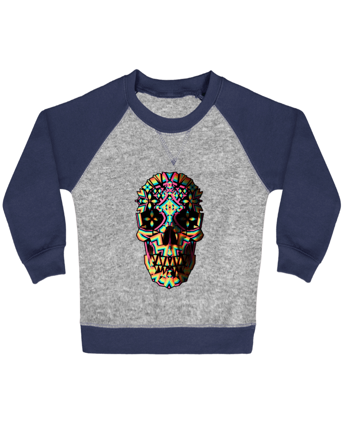Sweat bébé manches contrastée Skull Geo par ali_gulec