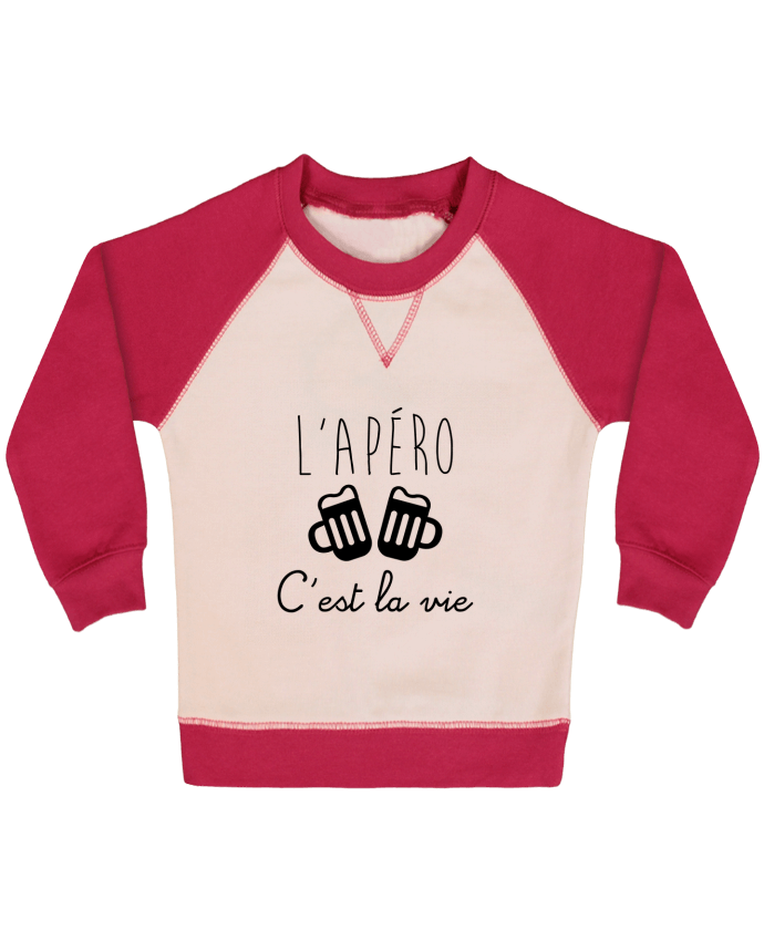Sweatshirt Baby crew-neck sleeves contrast raglan L'apéro c'est la vie , humour , alcool , drôle by Benichan