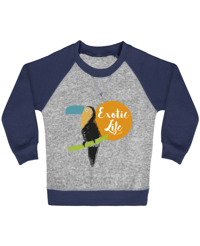 Sweat bébé manches contrastée TOUCAN par IDÉ'IN