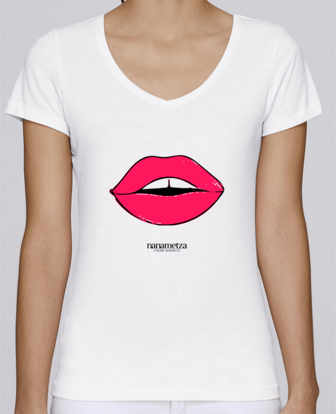 T-shirt femme col V Stella Chooses BOUCHE par NANAMETZA