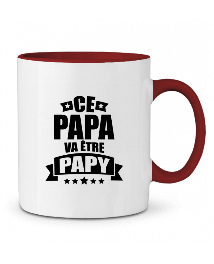 Mug bicolore Ce papa va être papy DomTomShirt