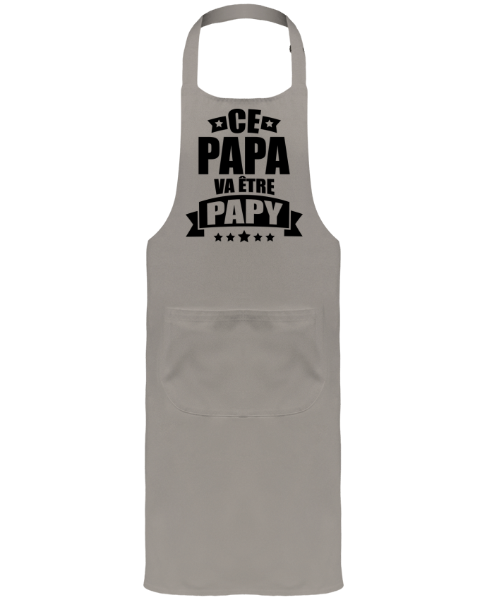 Tablier avec poches Ce papa va être papy par DomTomShirt