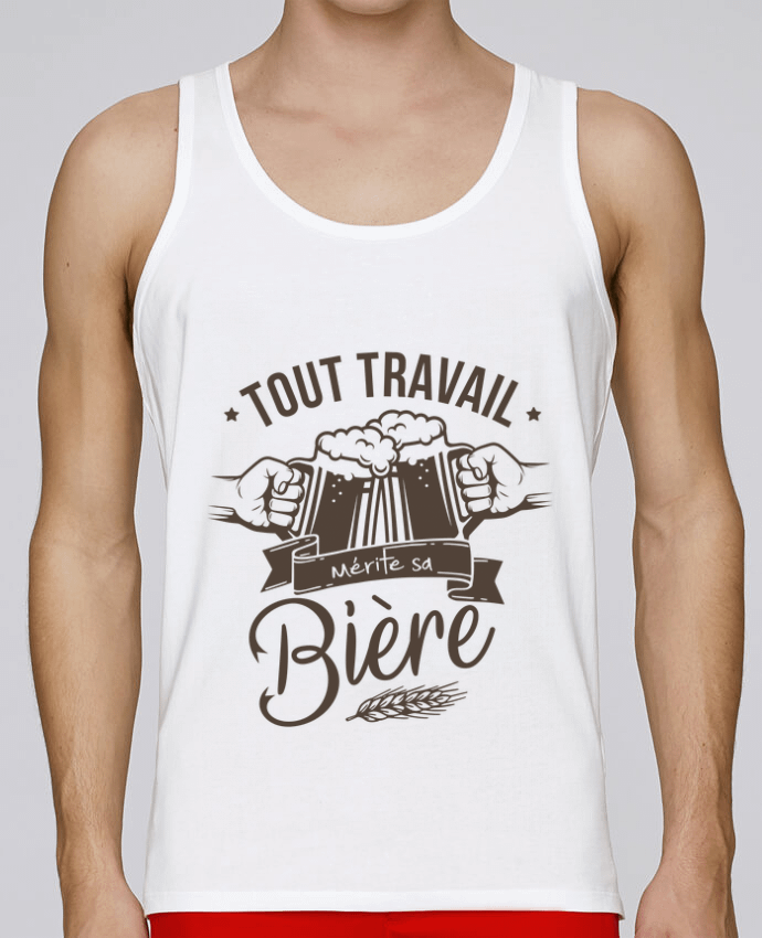 Débardeur homme Tout travail mérite sa bière par La boutique de Laura 100% coton bio