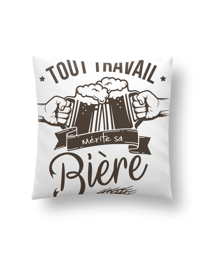 Coussin Tout travail mérite sa bière par La boutique de Laura