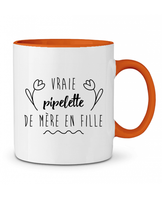 Mug bicolore Vraie pipelette de mère en fille tunetoo