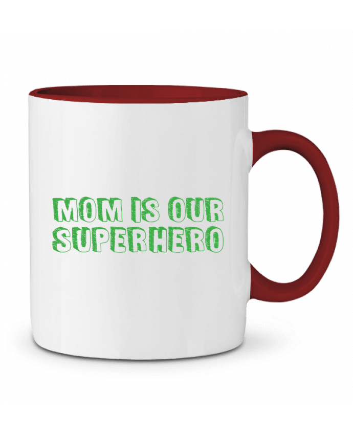 Mug bicolore Mom is our superhero tunetoo