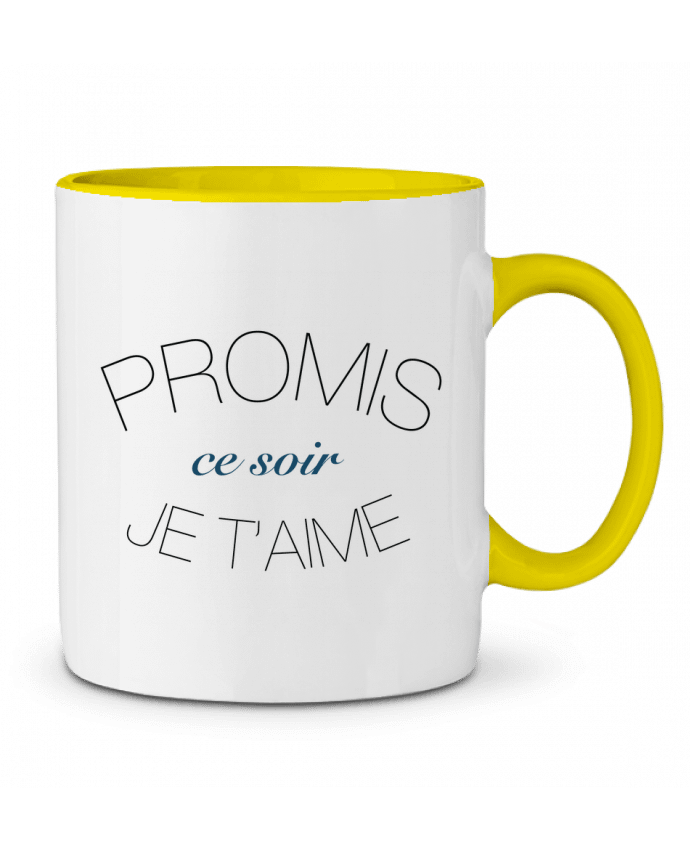 Two-tone Ceramic Mug Ce soir, Je t'aime Promis