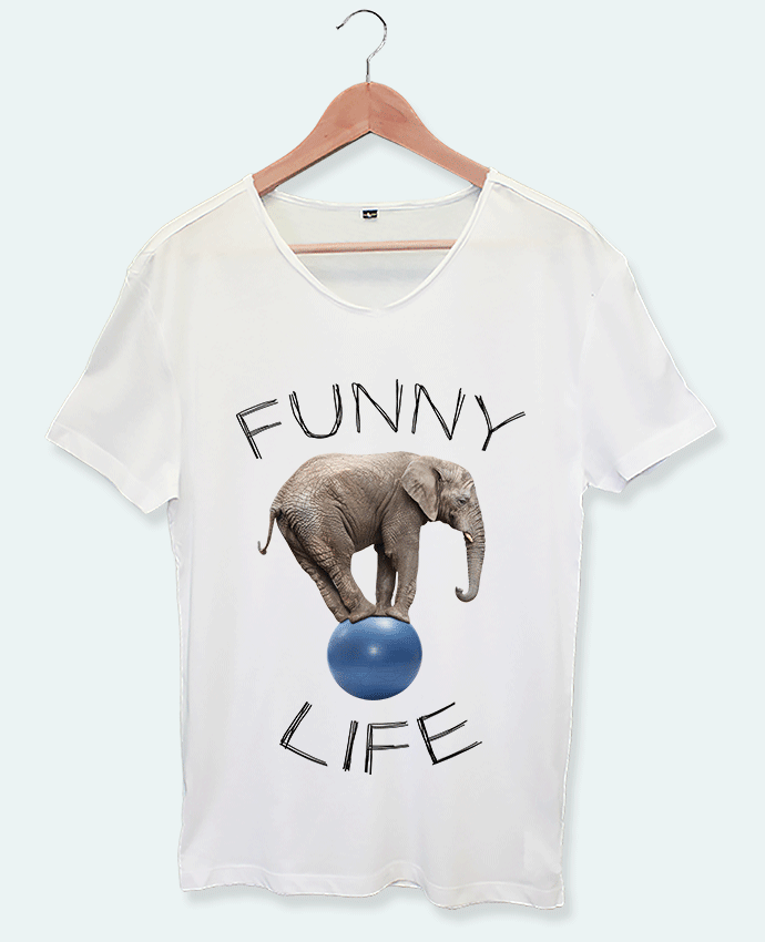 T-shirt col V Funny Life Tunetoo