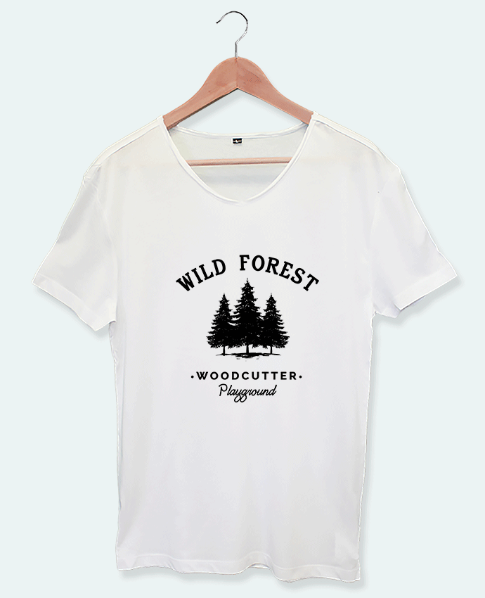 T-shirt col v Woodcutter
