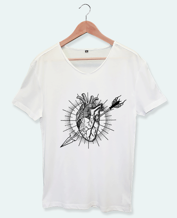 T-shirt col v Heart Arrow Maxim Lainé
