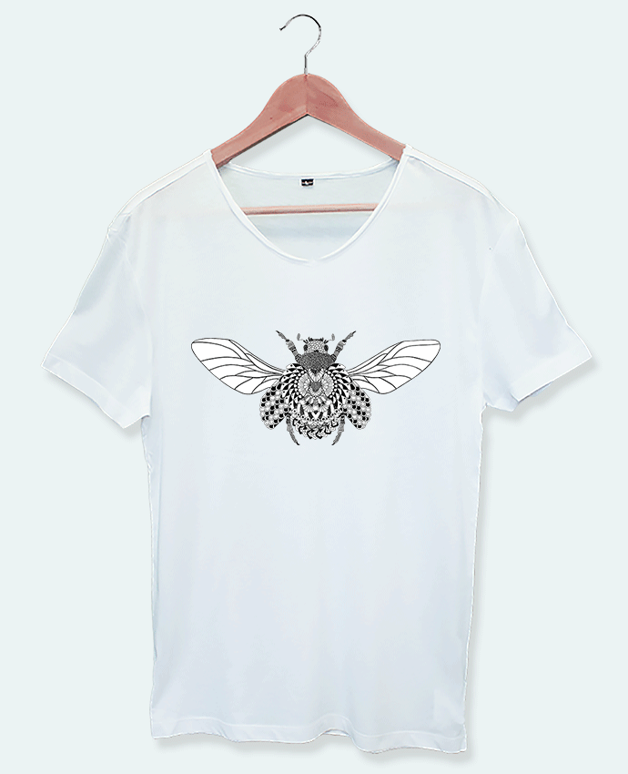T-shirt col v Beetle by Mathias Quintin