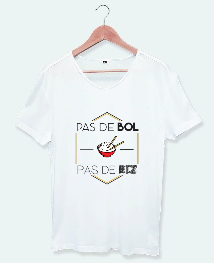 T-shirt col v Pas de bol Pas de Riz by Hugo Crochet