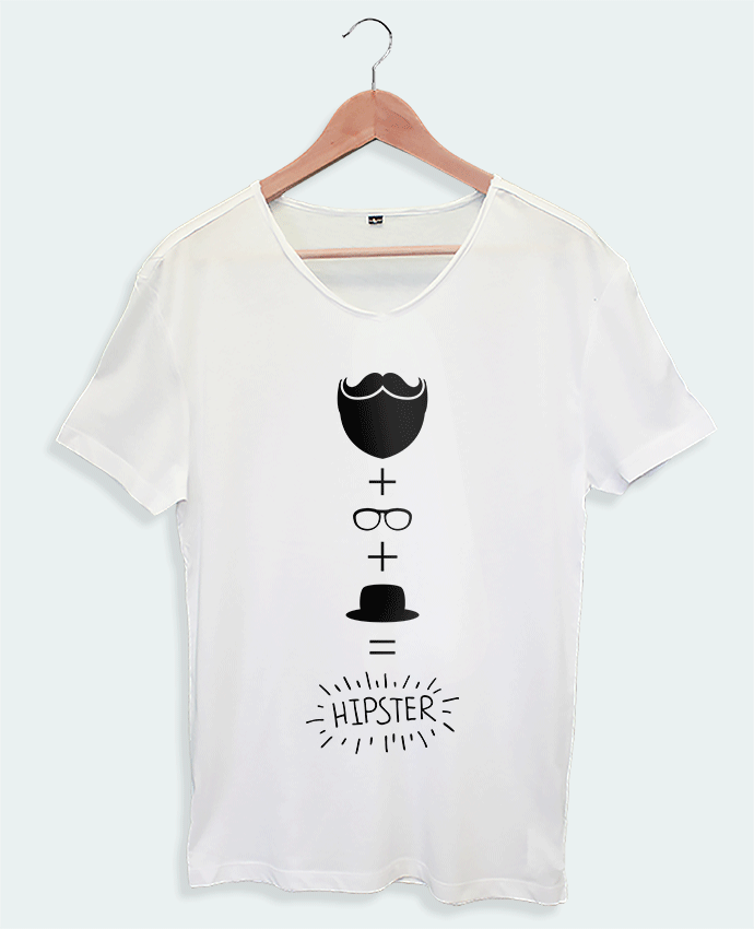 Tshirt blanc col V Hipster