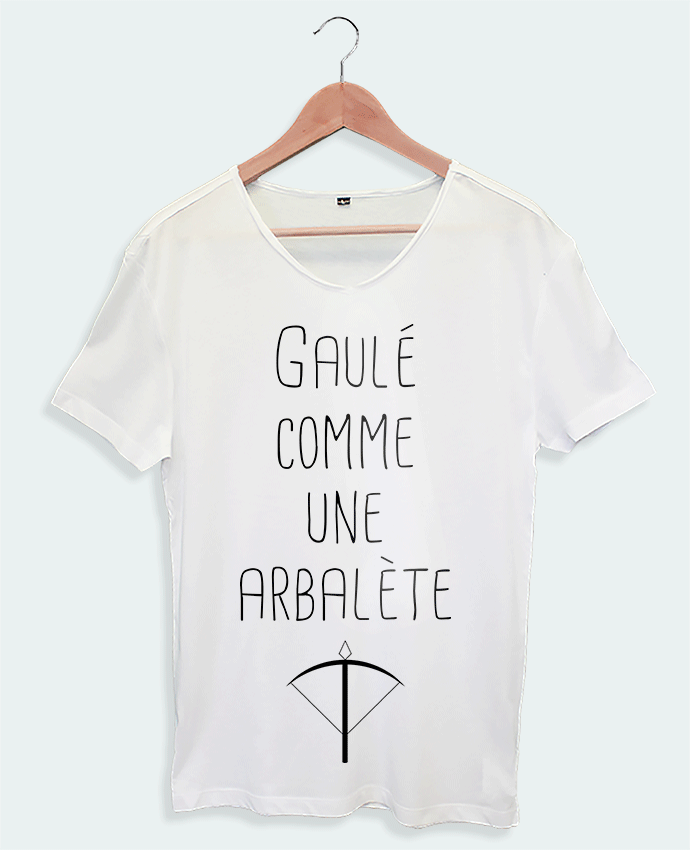 Tshirt blanc col V Gaulé arbalète