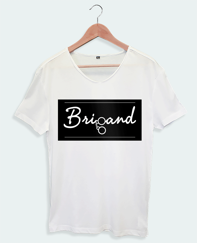 Tshirt blanc col V Brigand